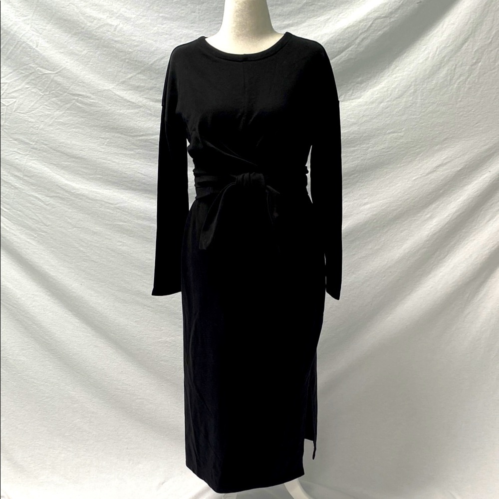 Modern Citizen Black Long Sleeve Tie Waist Dress